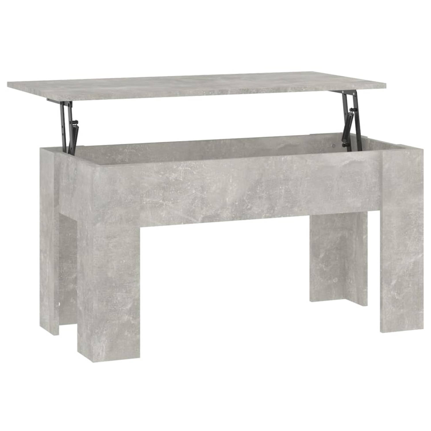 Vidaxl Salontafel 101x49x52 Cm Bewerkt Hout Beton - Grijs