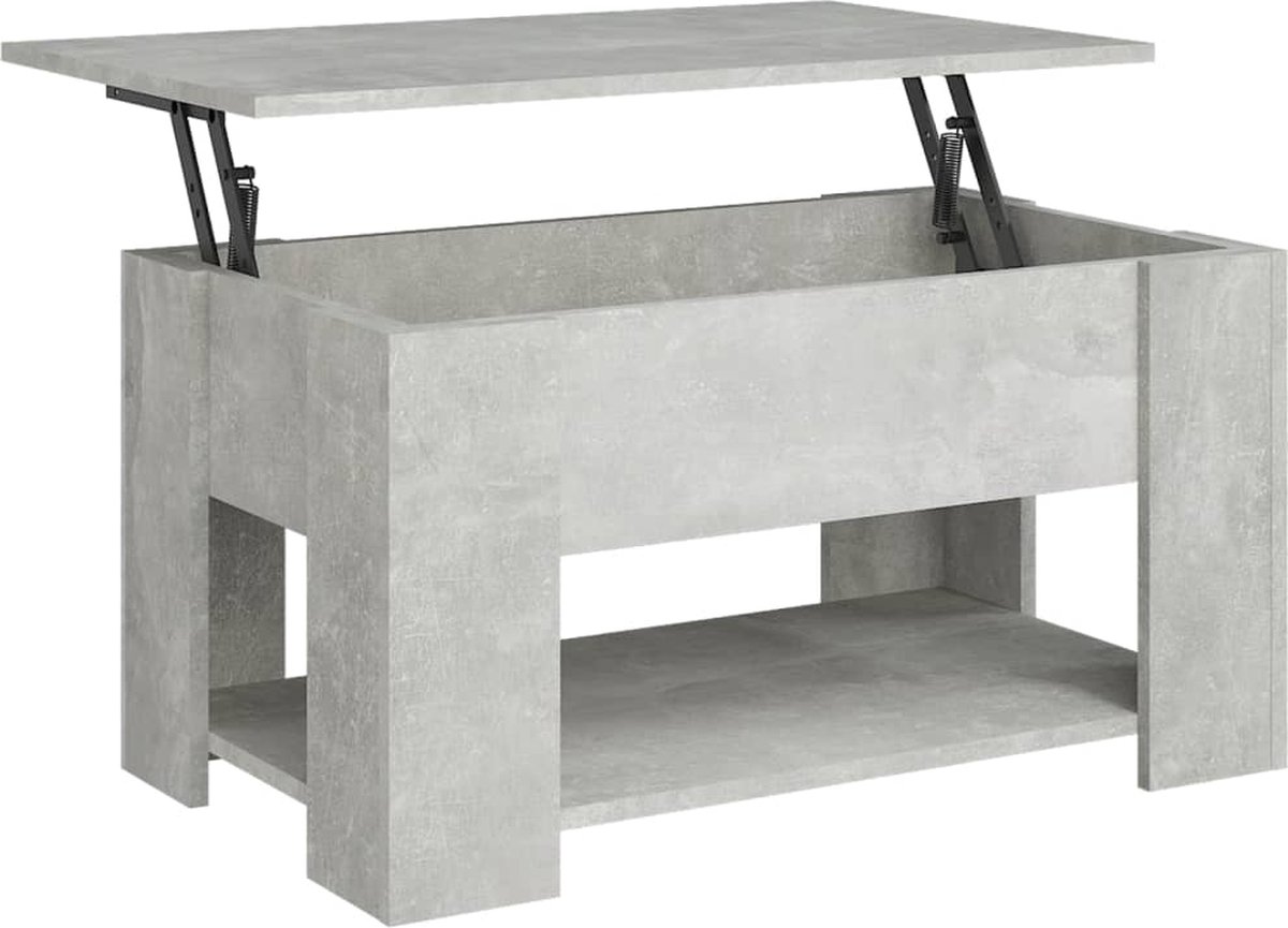 Vidaxl Salontafel 79x49x41 Cm Bewerkt Hout Beton - Grijs