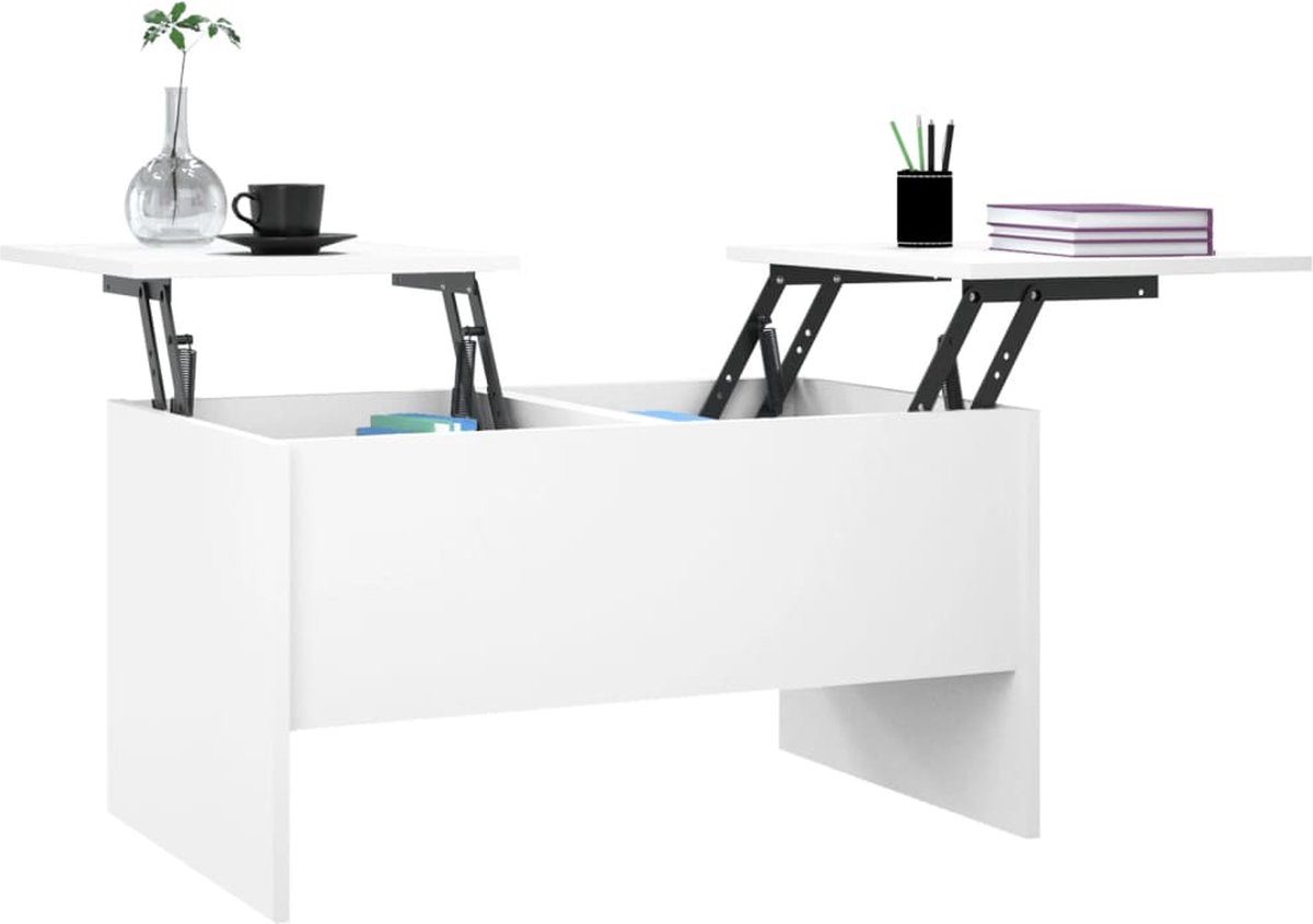 Vidaxl Salontafel 80x50x42,5 Cm Bewerkt Hout Wit