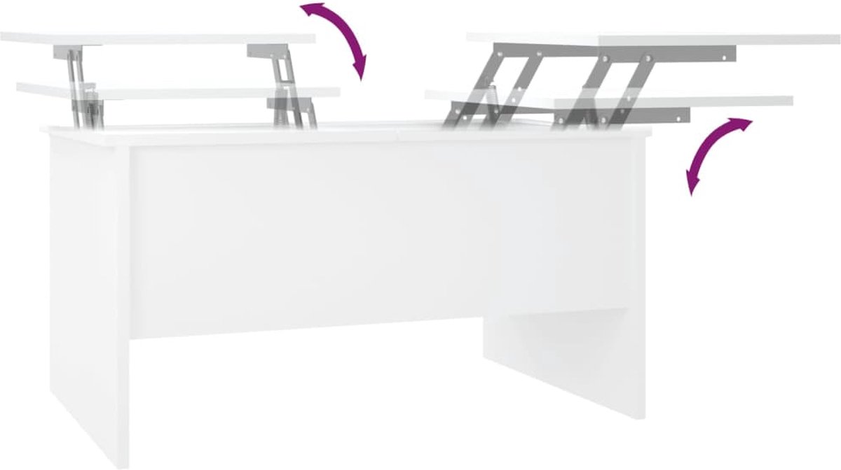 Vidaxl Salontafel 80x50x42,5 Cm Bewerkt Hout Wit