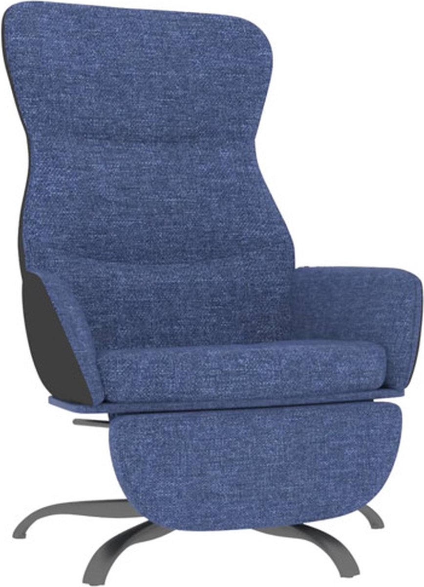 Vidaxl Relaxstoel Met Voetensteun Stof - Blauw