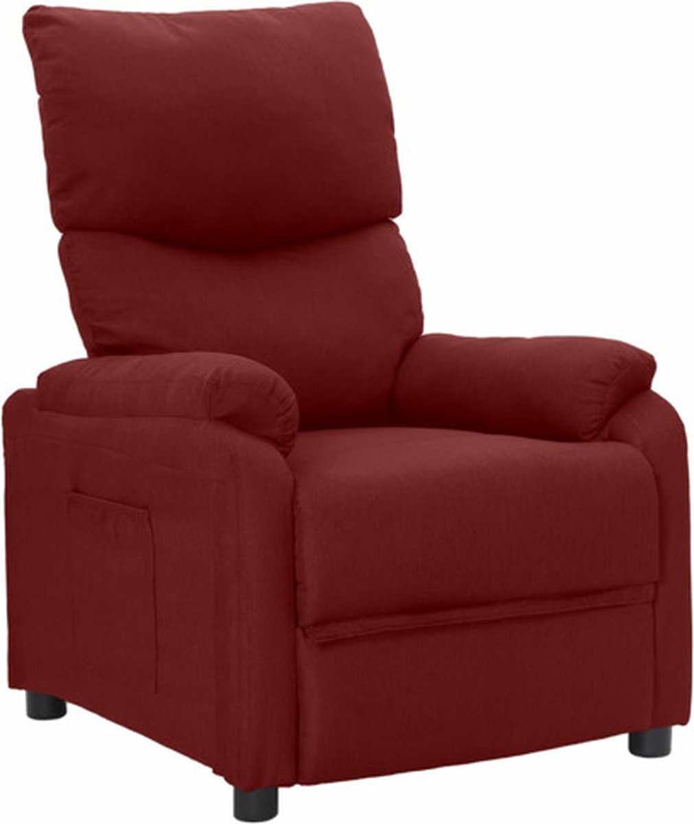 Vidaxl Fauteuil Verstelbaar Stof Wijn - Rood