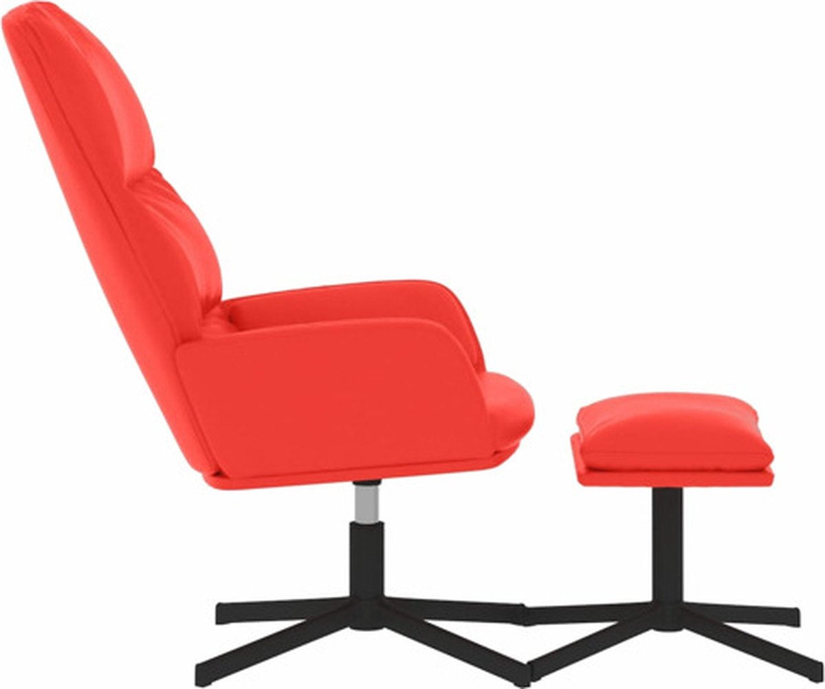 Vidaxl Relaxstoel Met Voetenbank Kunstleer - Rood