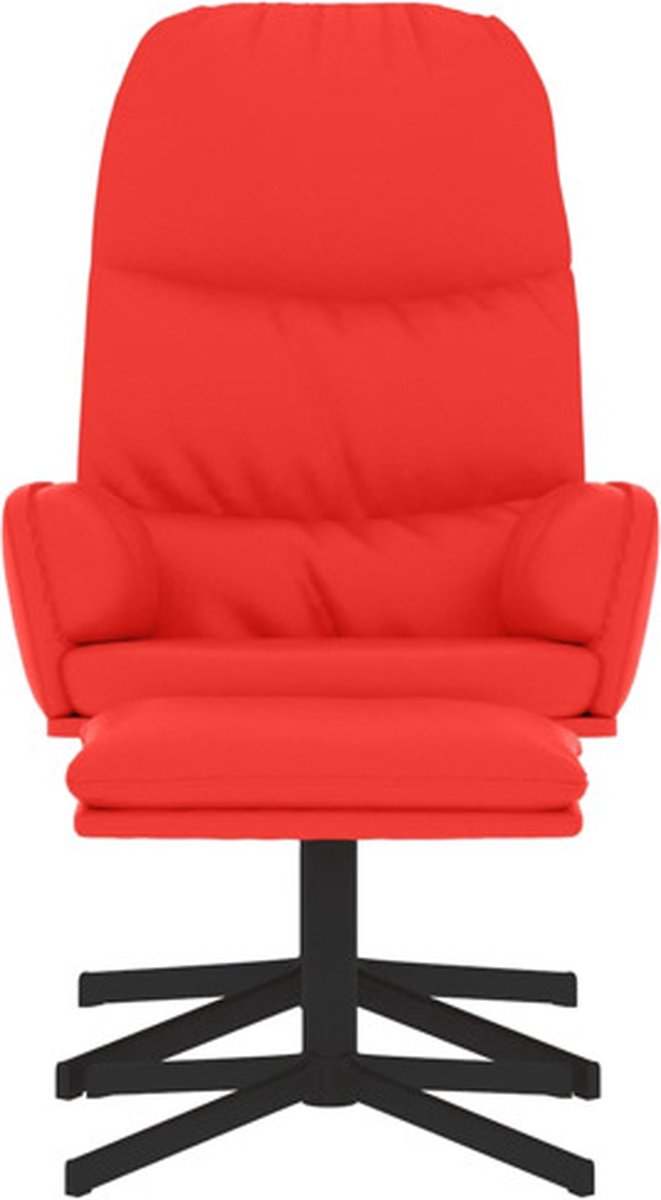 Vidaxl Relaxstoel Met Voetenbank Kunstleer - Rood