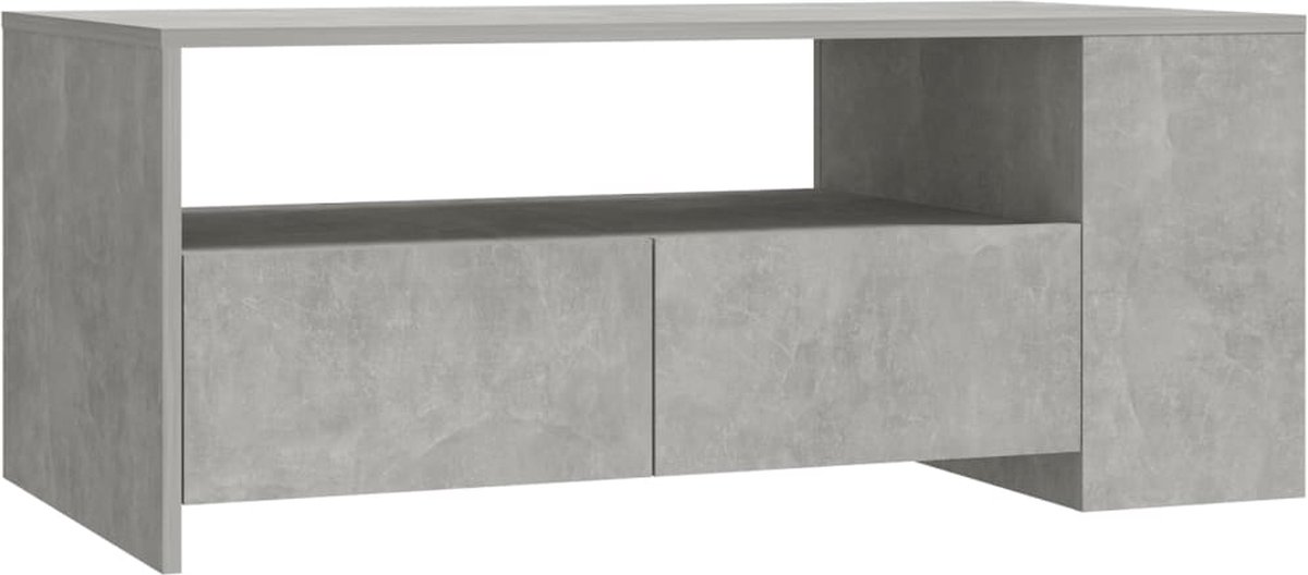 Vidaxl Salontafel 102x55x42 Cm Bewerkt Hout Beton - Grijs