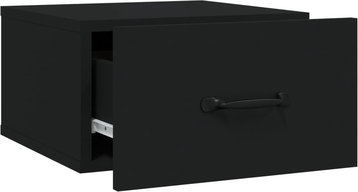 Vidaxl Nachtkastje Wandgemonteerd 35x35x20 Cm - Zwart