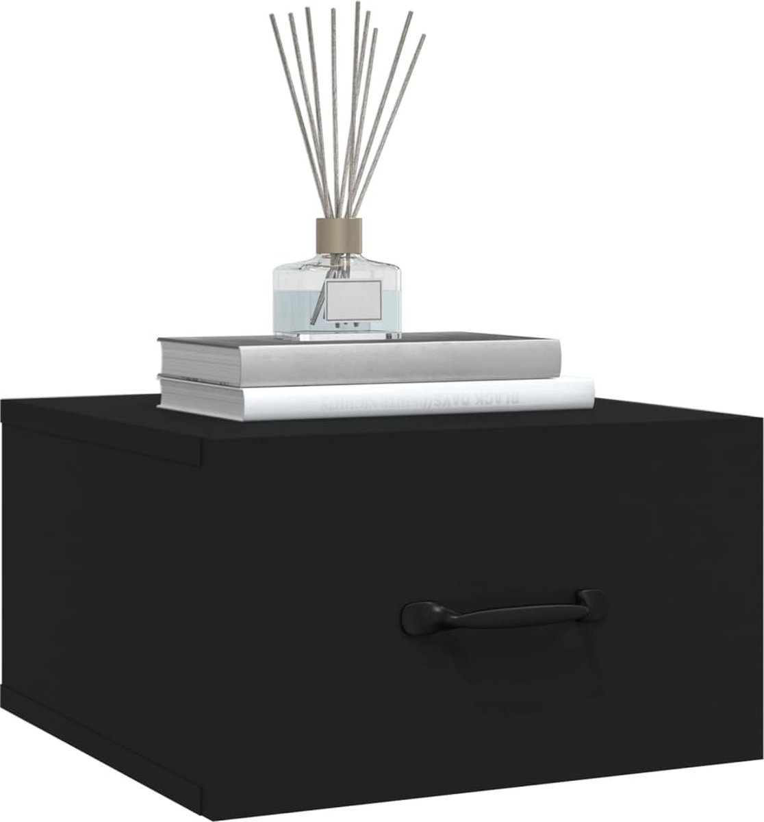 Vidaxl Nachtkastje Wandgemonteerd 35x35x20 Cm - Zwart