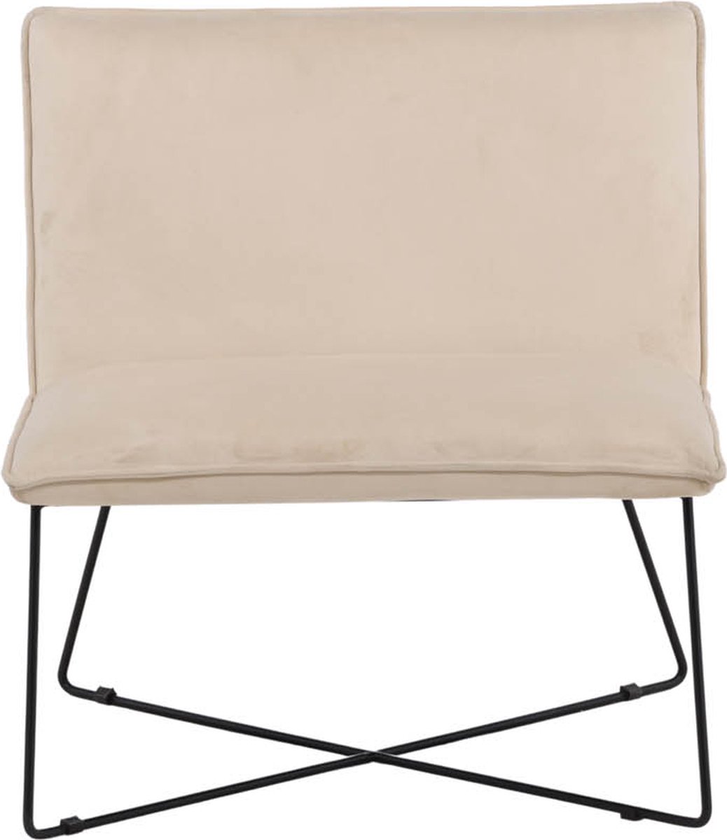 X-lounge Fauteuil Velours Offwhite.