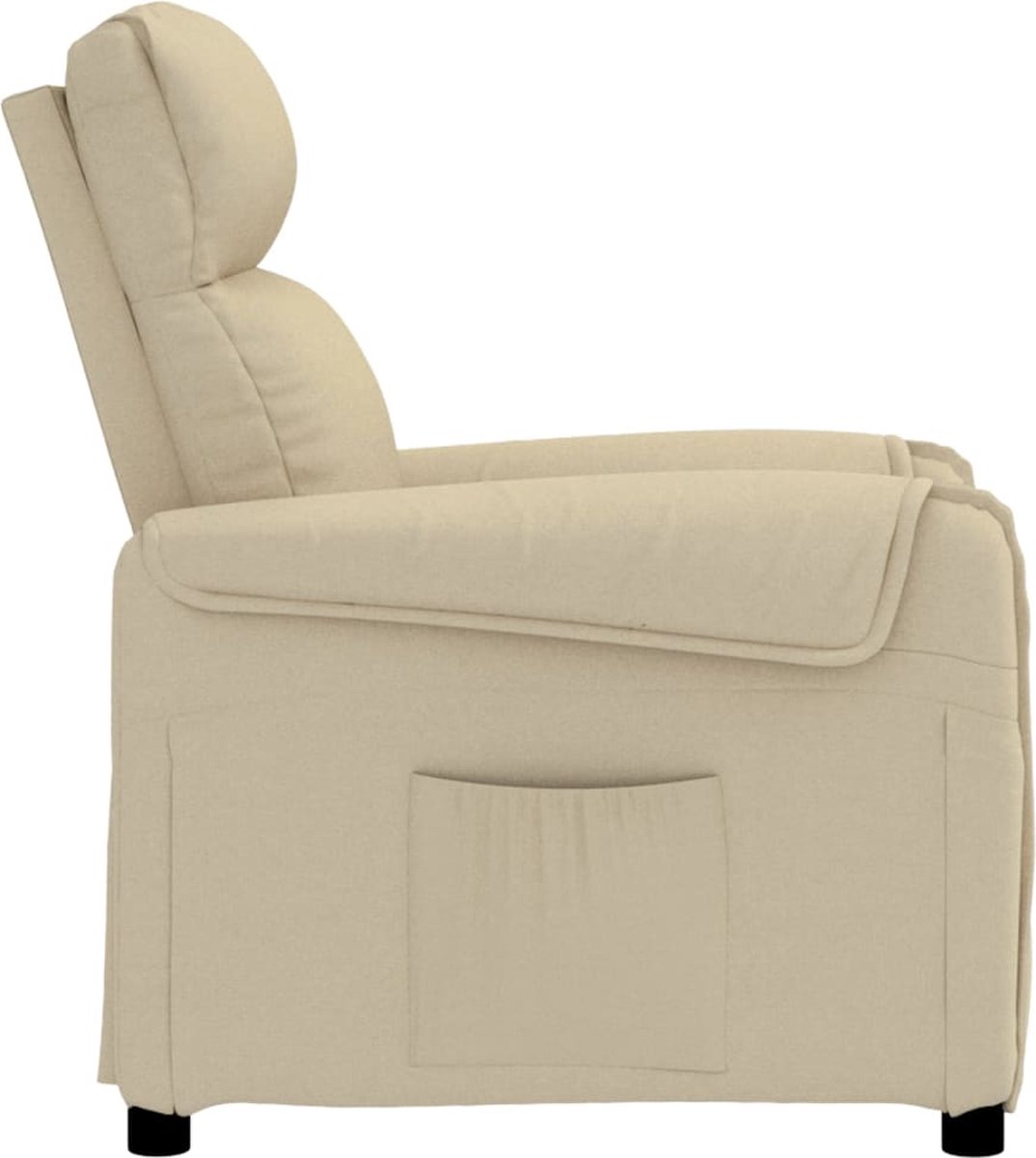 Vidaxl Fauteuil Verstelbaar Stof Crèmekleurig