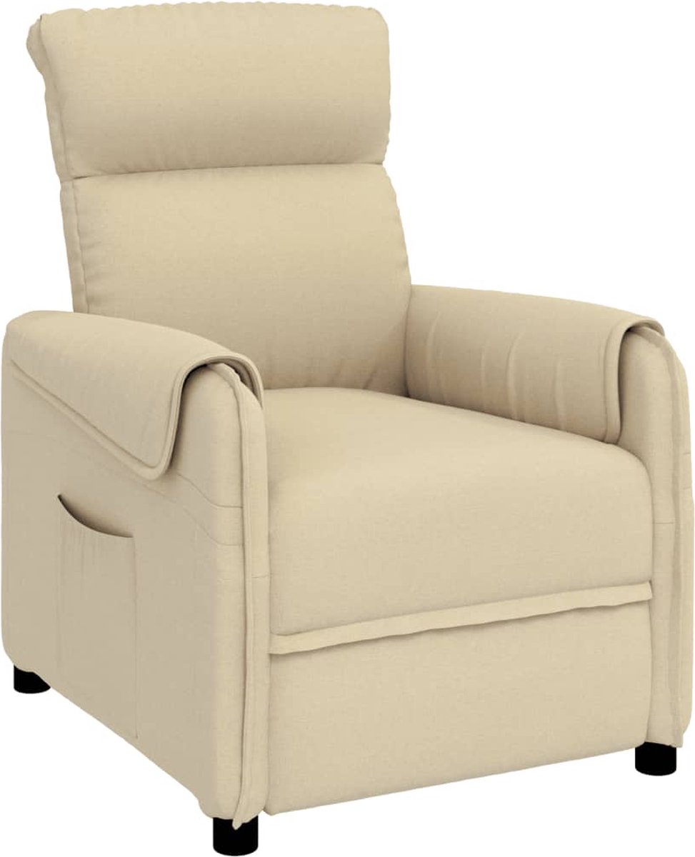 Vidaxl Fauteuil Verstelbaar Stof Crèmekleurig