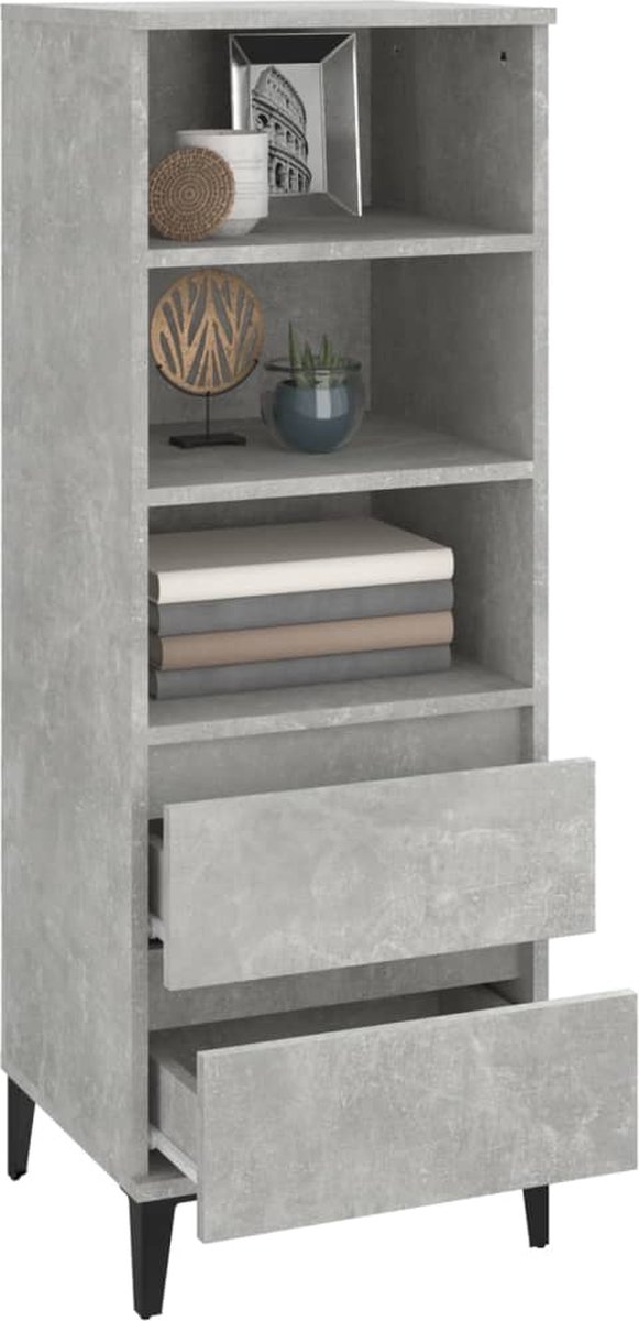 Vidaxl Hoge Kast 40x36x110 Cm Bewerkt Hout Beton - Grijs