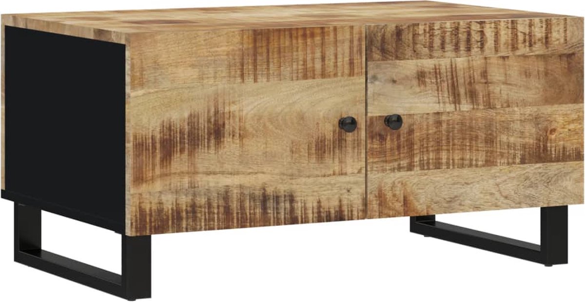 Vidaxl Salontafel 80x50x40 Cm Massief Mangohout En Bewerkt Hout - Bruin