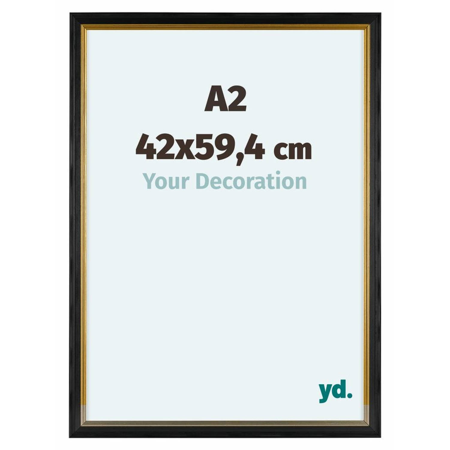 Your Decoration Lincoln Houten Fotolijst 42x59,4cm A2 Zwart Goud