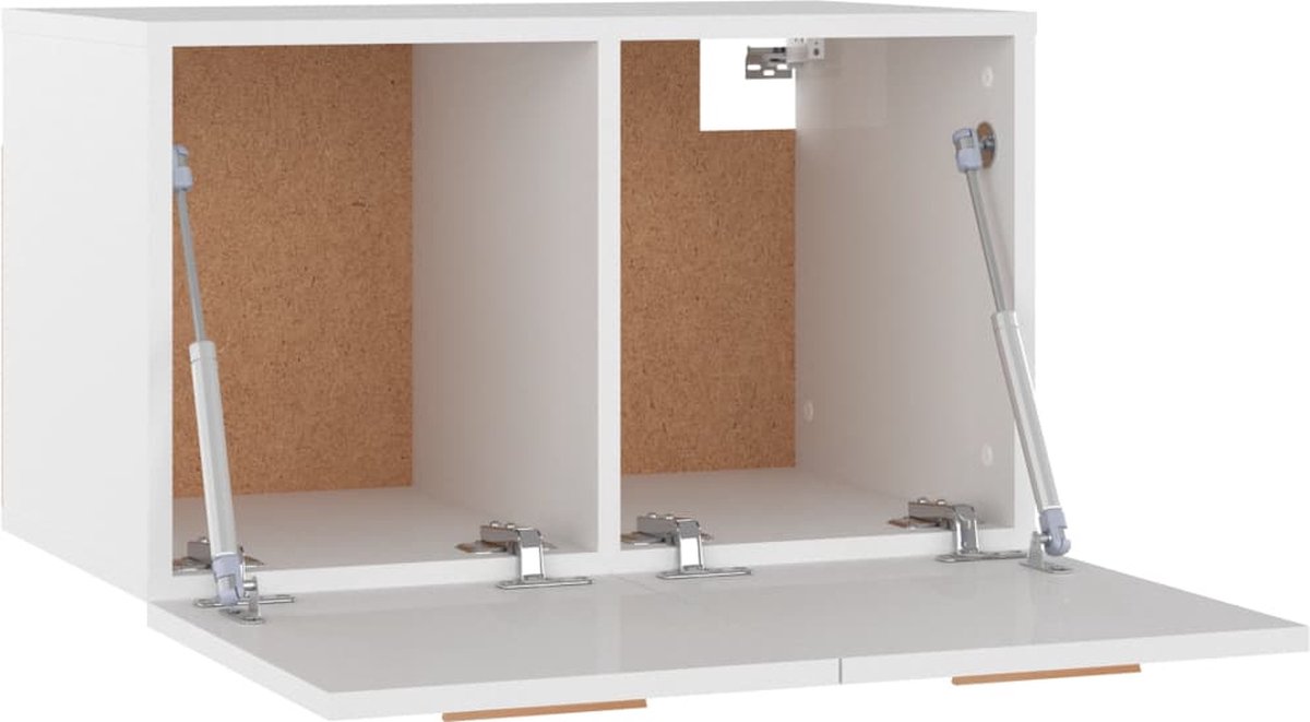 Vidaxl Wandkast 60x36,5x35 Cm Bewerkt Hout Hoogglans Wit