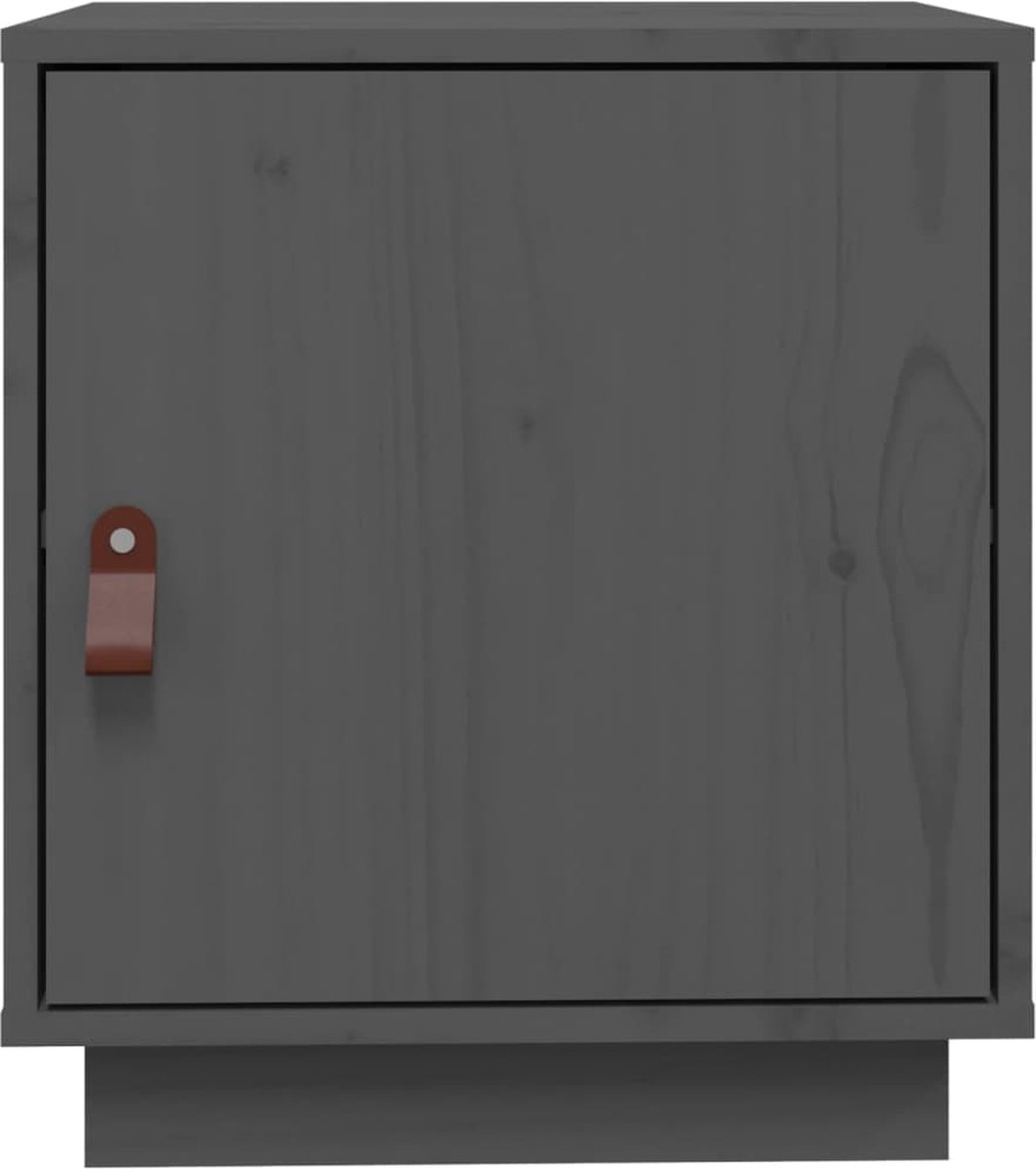 Vidaxl Nachtkastjes 2 St 40x34x45 Cm Massief Grenenhout - Grijs