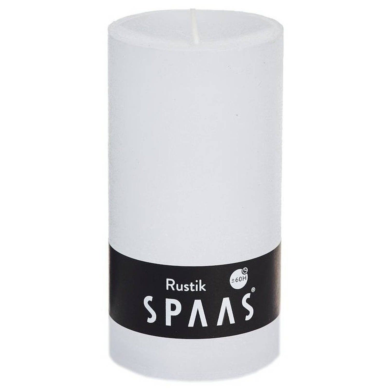 Spaas 1x Witte Rustieke Cilinderkaars/stompkaars 7x13 Cm 60 Branduren - Stompkaarsen