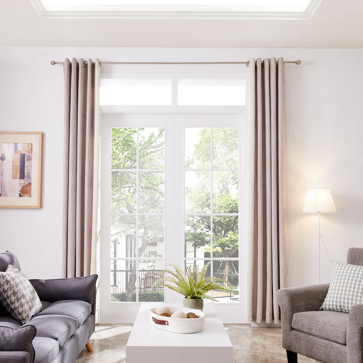 Acaza Lange Gordijnroede - Uitschuifbare Gordijn Rail - Stang Van 240-360 Cm - Zilver - Silver