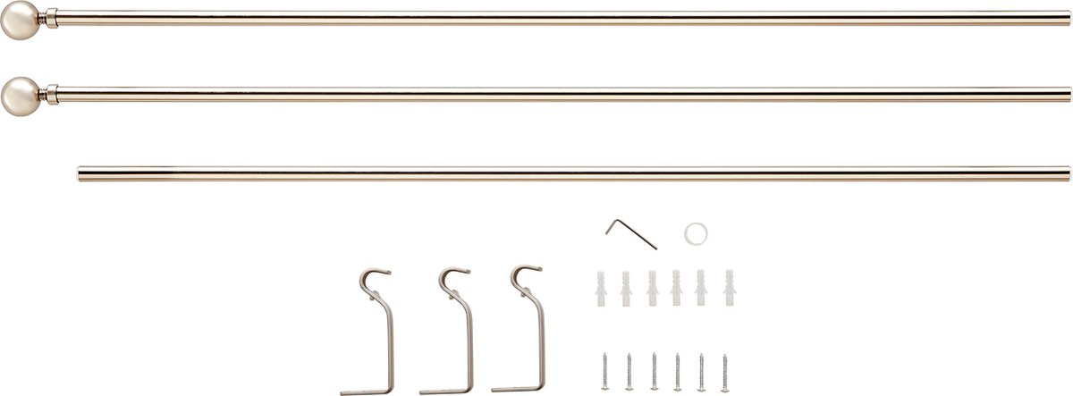 Acaza Lange Gordijnroede - Uitschuifbare Gordijn Rail - Stang Van 240-360 Cm - Zilver - Silver