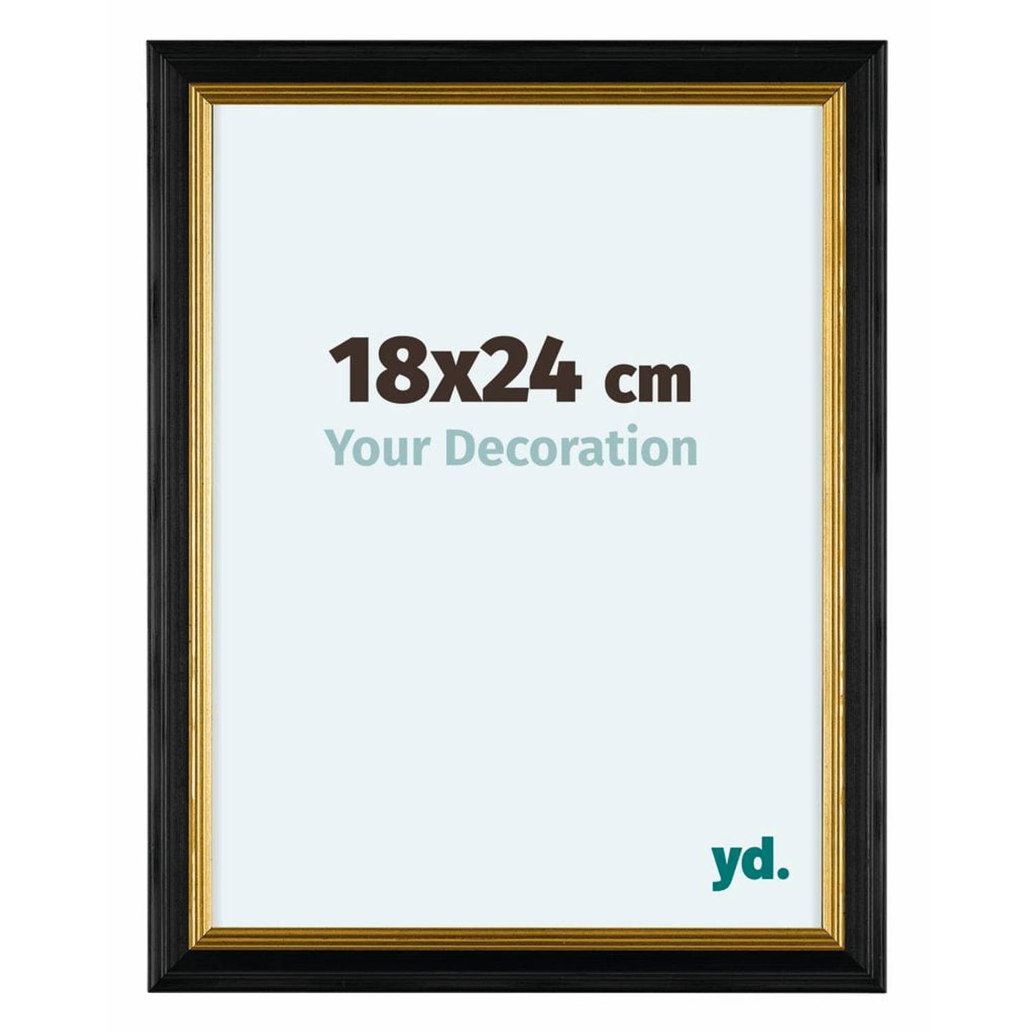 Your Decoration Lincoln Houten Fotolijst 18x24cm Zwart Goud