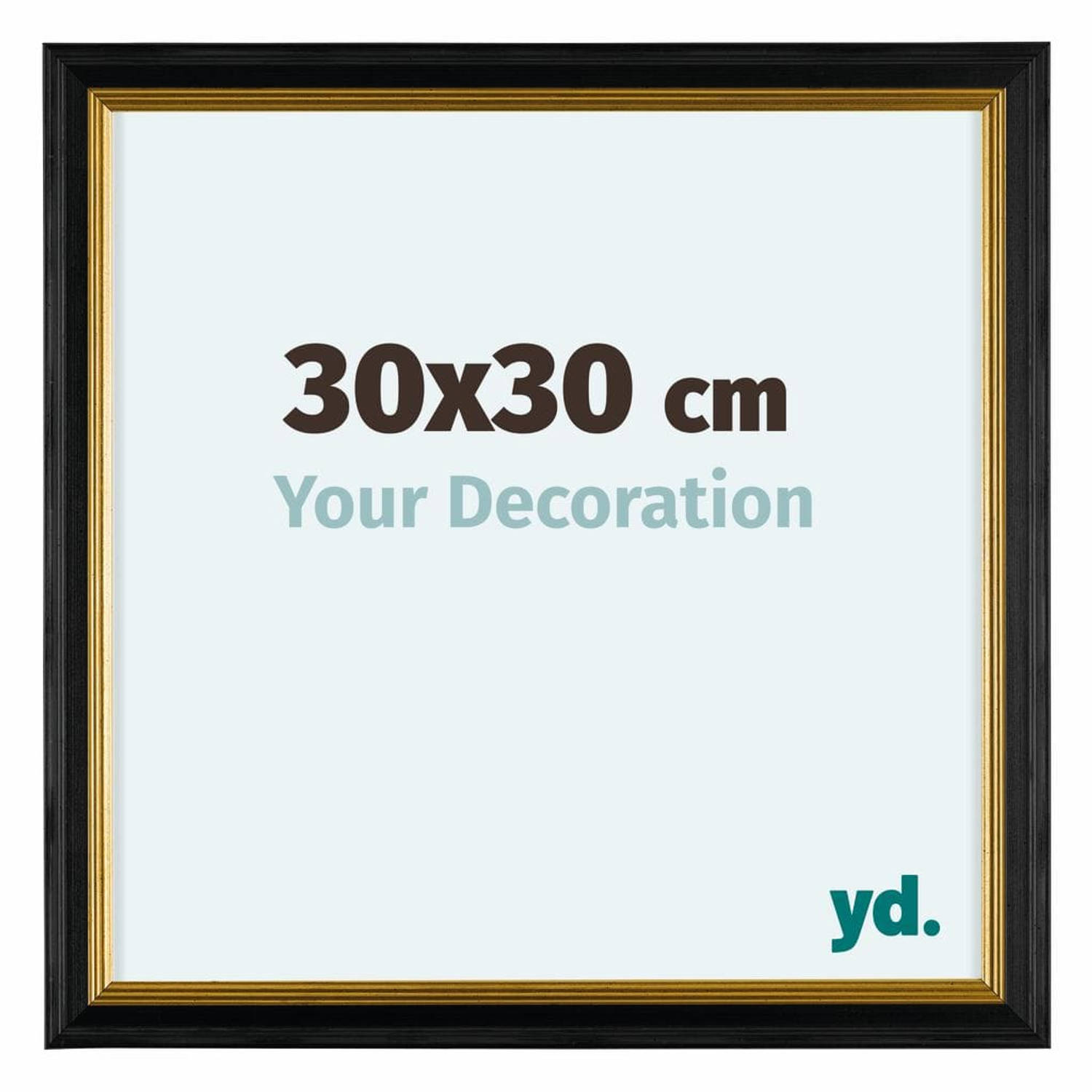 Your Decoration Lincoln Houten Fotolijst 30x30cm Zwart Goud