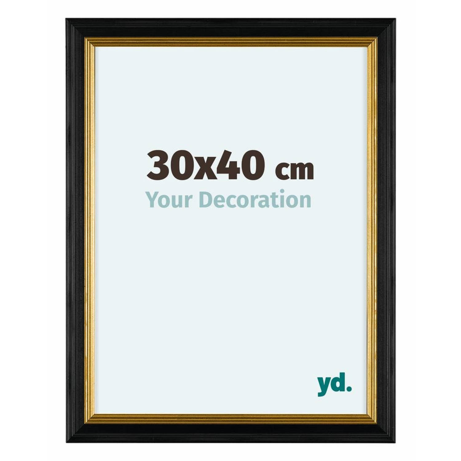 Your Decoration Lincoln Houten Fotolijst 30x40cm Zwart Goud