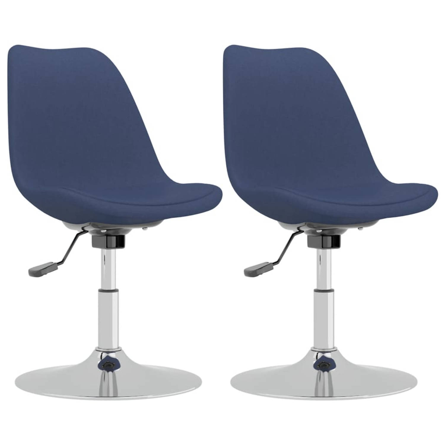 Vidaxl Eetkamerstoelen 2 St Draaibaar Stof - Blauw