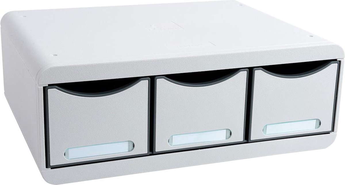 Exacompta Bureauladeblok Toolbox Maxi Office Met 3 Lades Lichtgrijs