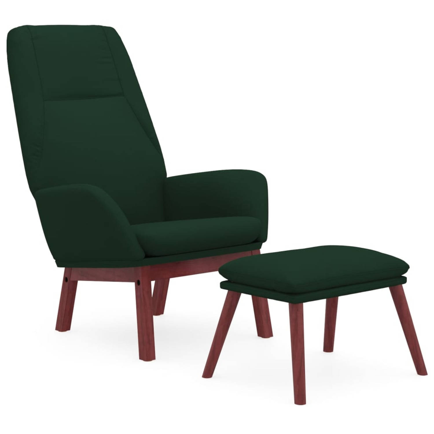 Vidaxl Relaxstoel Met Voetenbank Stof Donker - Groen