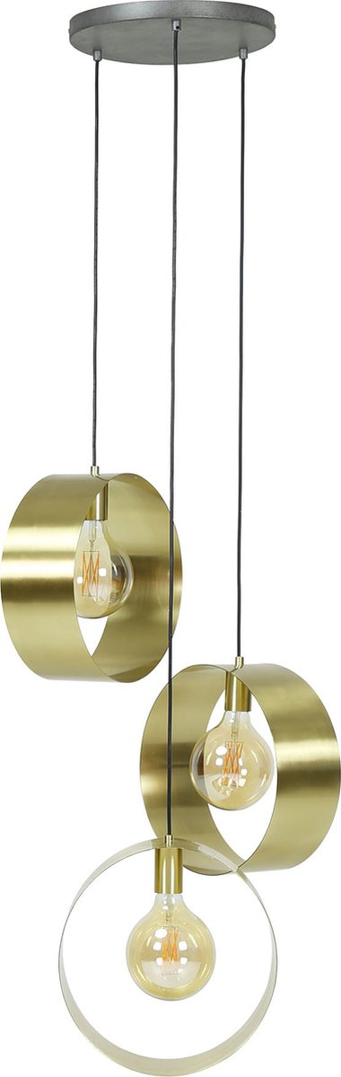 Dimehouse Industriële Hanglamp Golden - Goud - 3-lichts Getrapt