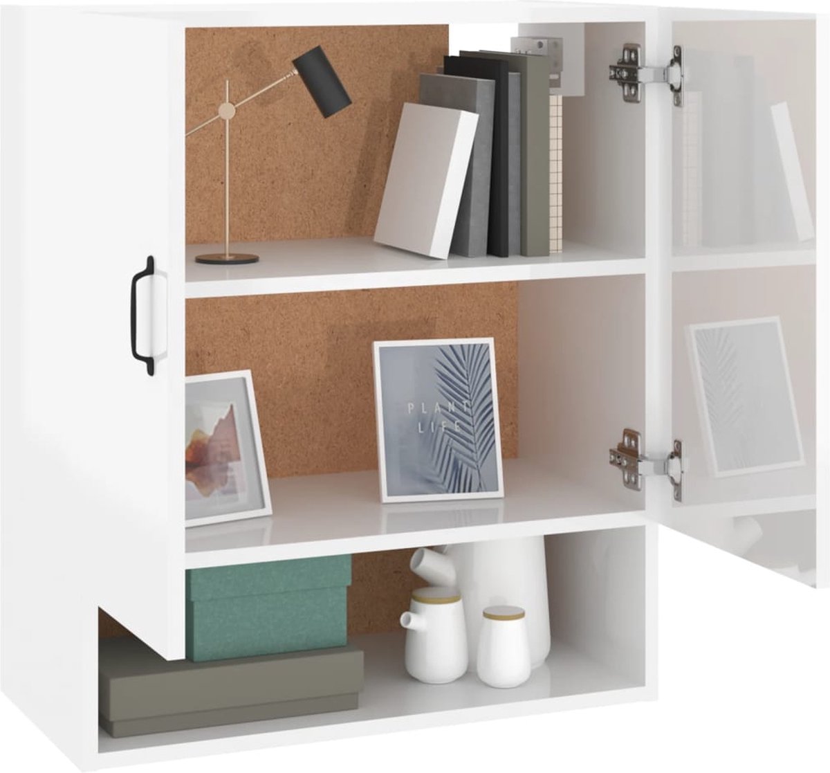 Vidaxl Wandkast 60x31x70 Cm Bewerkt Hout Hoogglans Wit