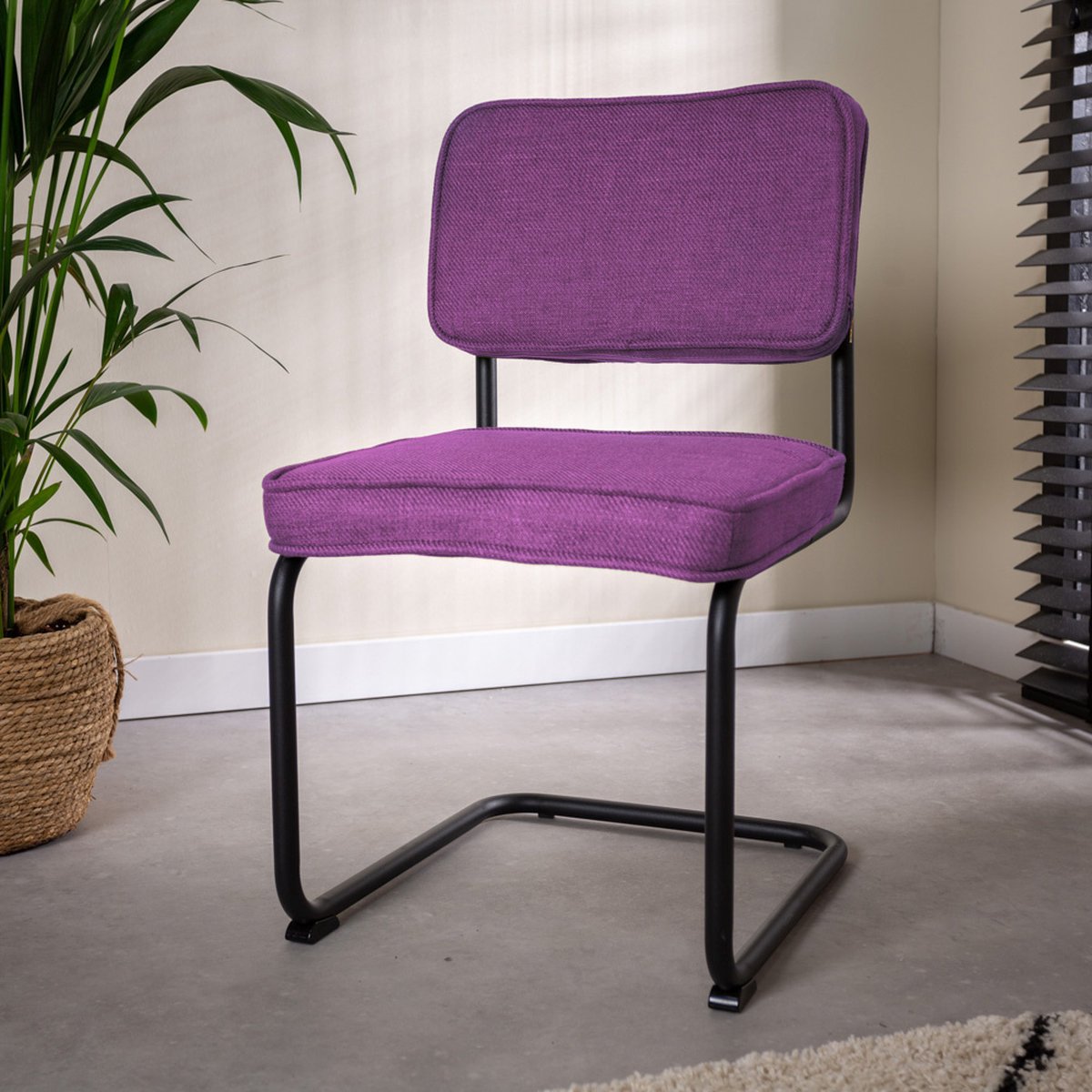 Dimehouse Set Van 2 Eetkamerstoelen Industrieel Remo - Paars