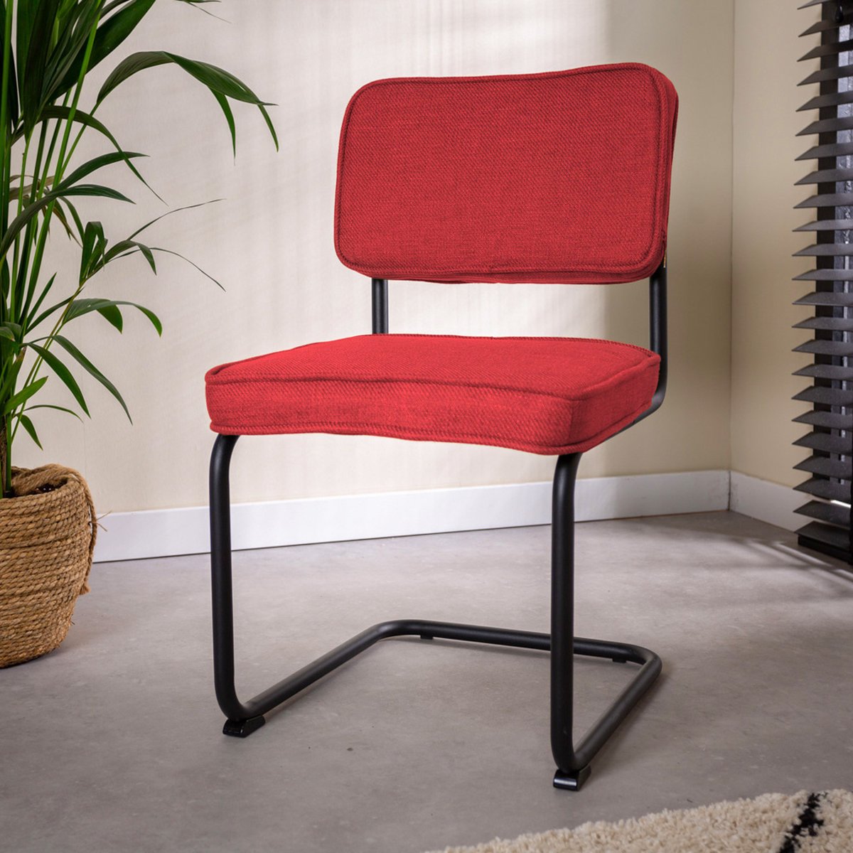 Dimehouse Set Van 2 Eetkamerstoelen Industrieel Remo - Rood