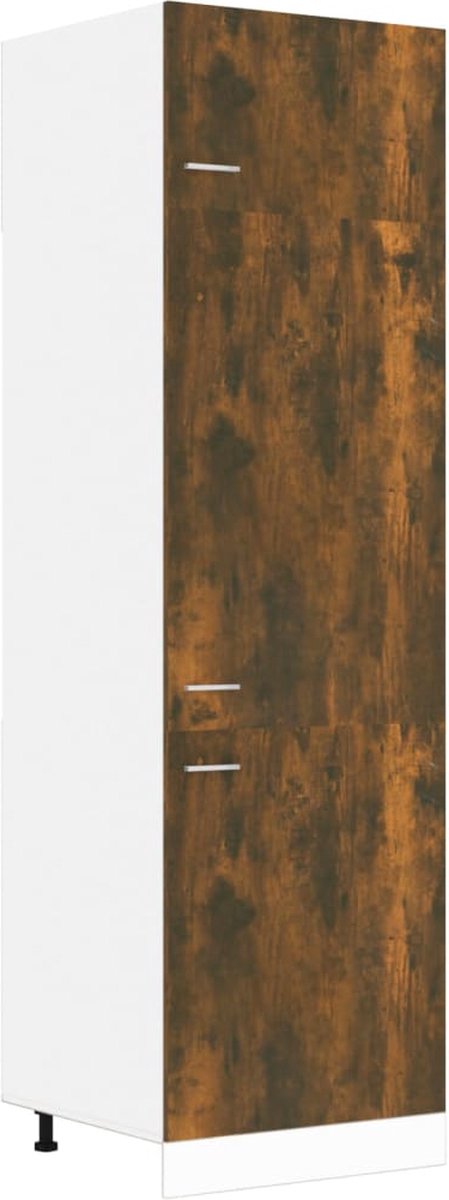 Vidaxl Koelkastkast 60x57x207 Cm Bewerkt Hout Gerookt Eikenkleurig - Bruin