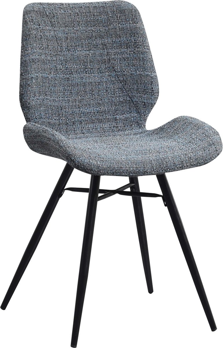 Dimehouse Set Van 2 Eetkamerstoelen Beau Chenille - Blauw