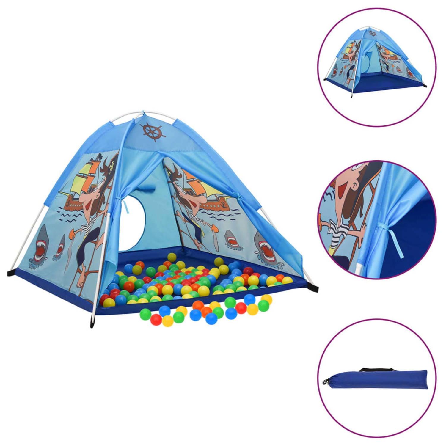 Vidaxl Kinderspeeltent Met 250 Ballen 120x120x90 Cm - Blauw