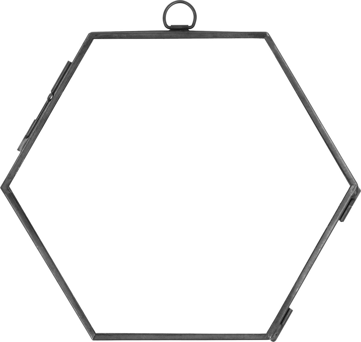 Quvio Fotolijst Robuust Met Ketting - Hexagon - Metaal - Antraciet - Zwart