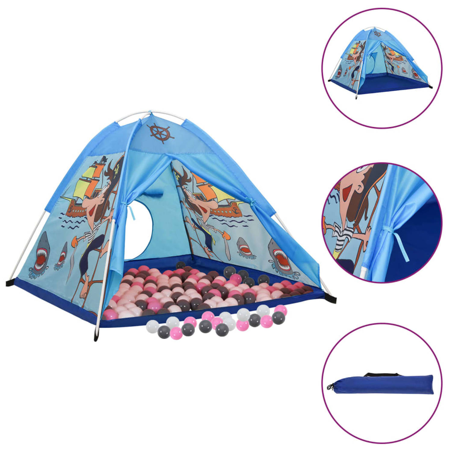 Vidaxl Kinderspeeltent Met 250 Ballen 120x120x90 Cm - Azul