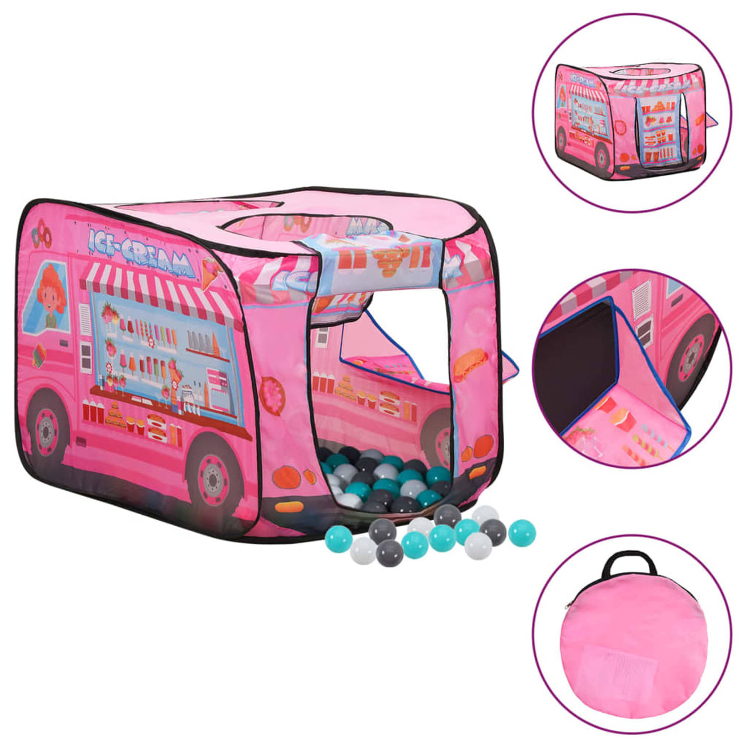 Vidaxl Kinderspeeltent Met 250 Ballen 70x112x70 Cm - Roze