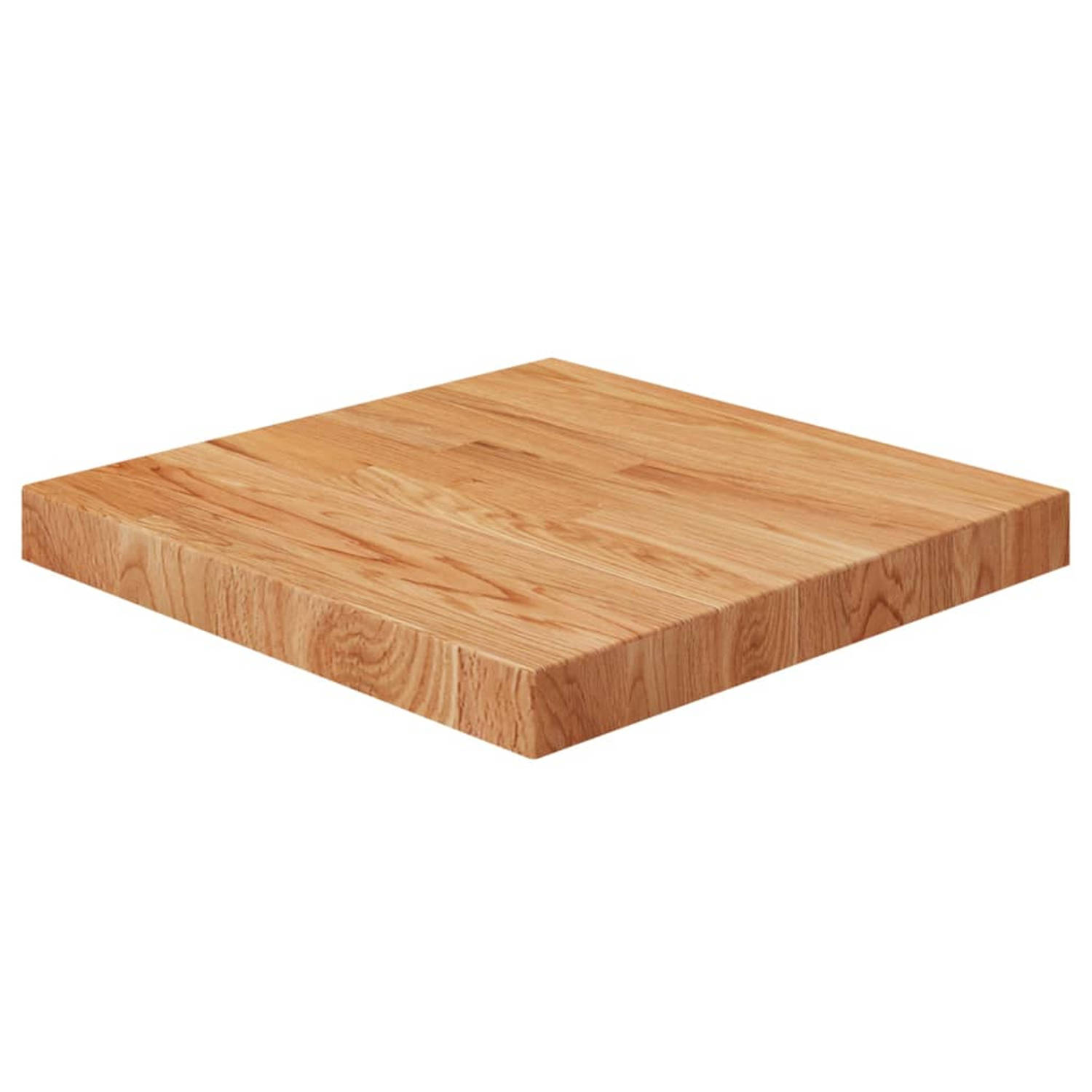 Vidaxl Tafelblad Vierkant 40x40x4 Cm Massief Eikenhout Licht - Bruin