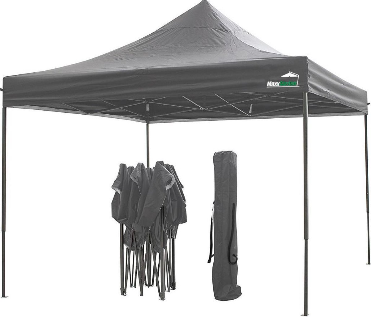 MaxxGarden Easy-up Partytent - 3x3m - Stalen Frame (Antraciet) - Grijs