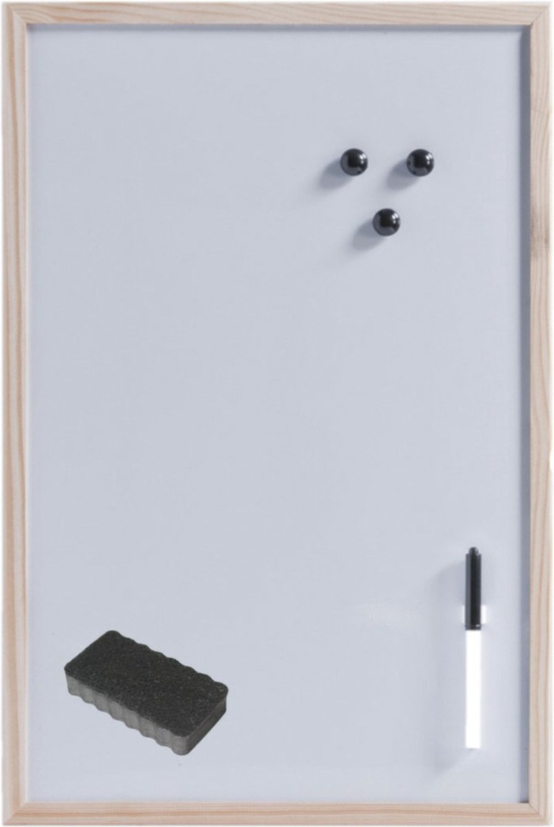 Zeller Magnetisch Whiteboard/memobord Met Wisser 40 X 60 Cm - Whiteboards