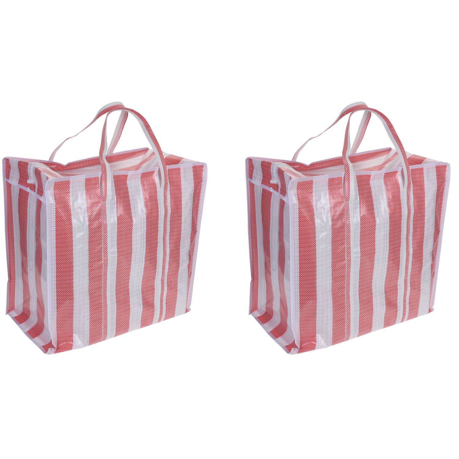 Bell 2x Stuks Dekens En Kussens Opbergtas Wit/ 55 X 55 X 30 Cm - Shoppers - Rood