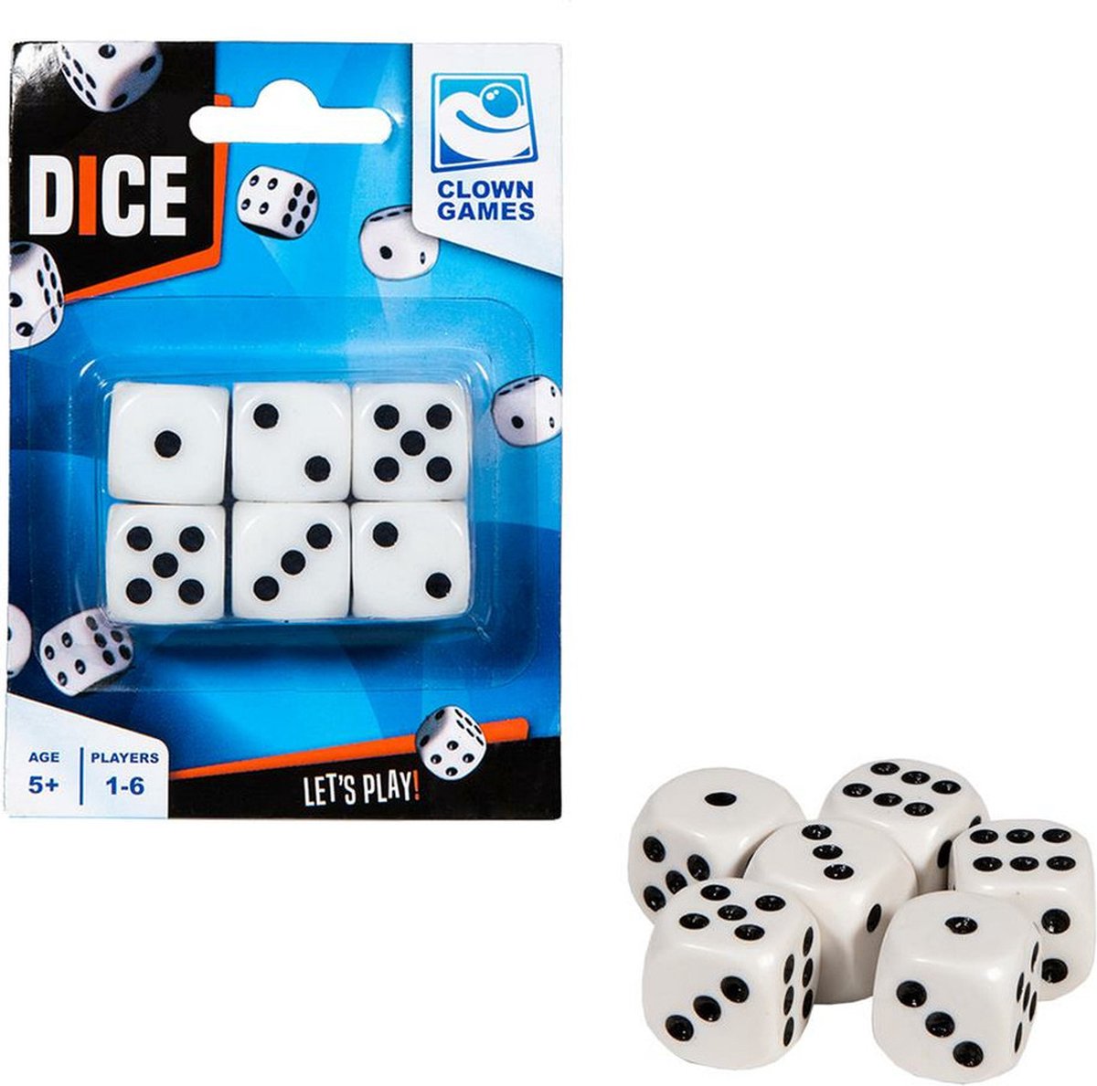 Longfield Games Speelgoed Spellen Dobbelstenen Wit 12x Stuks - Dobbelspellen