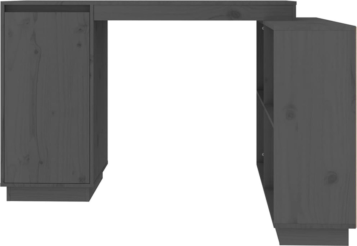 Vidaxl Bureau 110x50x75 Cm Massief Grenenhout - Grijs