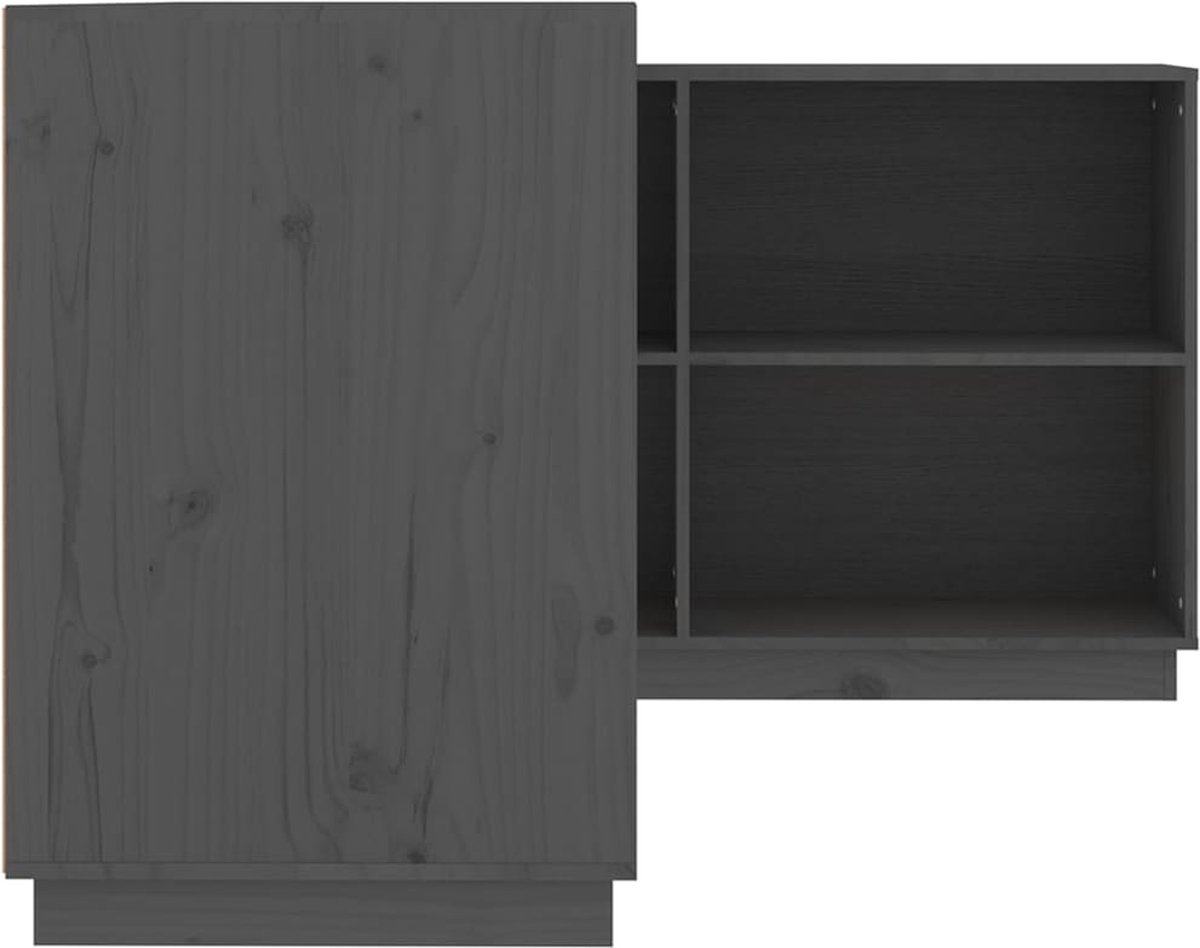 Vidaxl Bureau 110x50x75 Cm Massief Grenenhout - Grijs