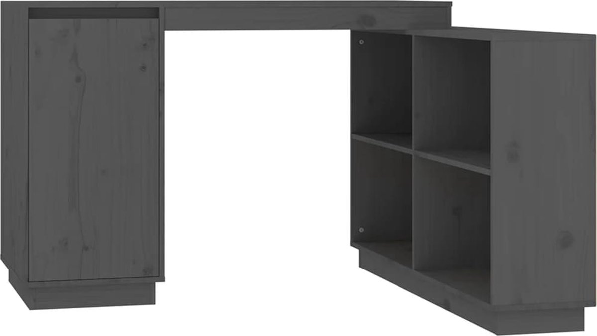 Vidaxl Bureau 110x50x75 Cm Massief Grenenhout - Grijs