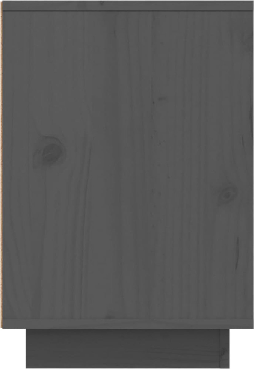 Vidaxl Nachtkastje 50x34x50 Cm Massief Grenenhout - Grijs
