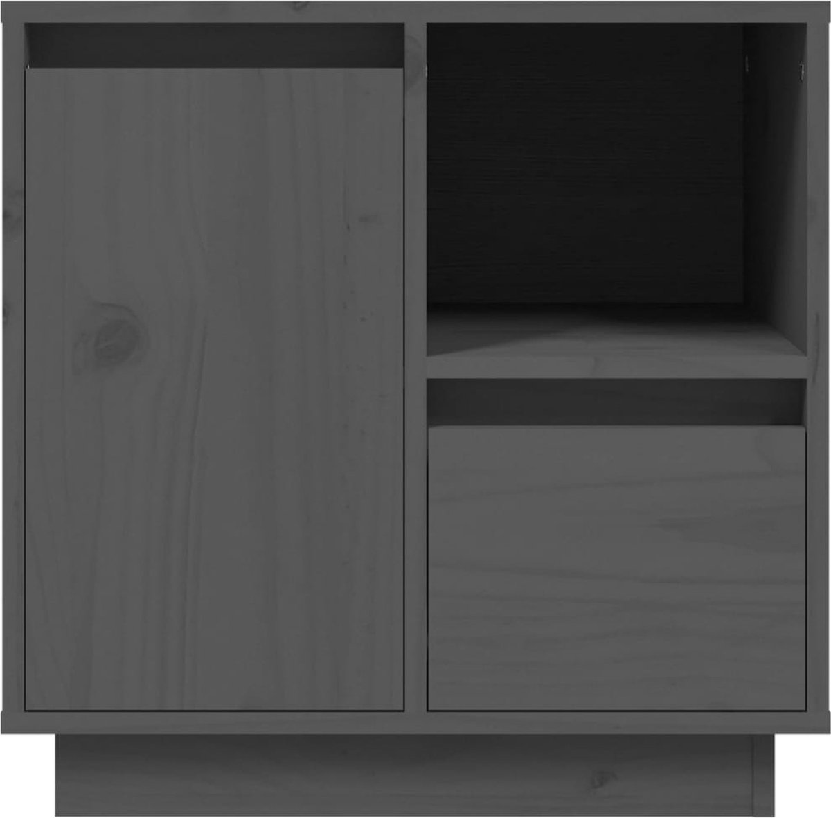 Vidaxl Nachtkastje 50x34x50 Cm Massief Grenenhout - Grijs