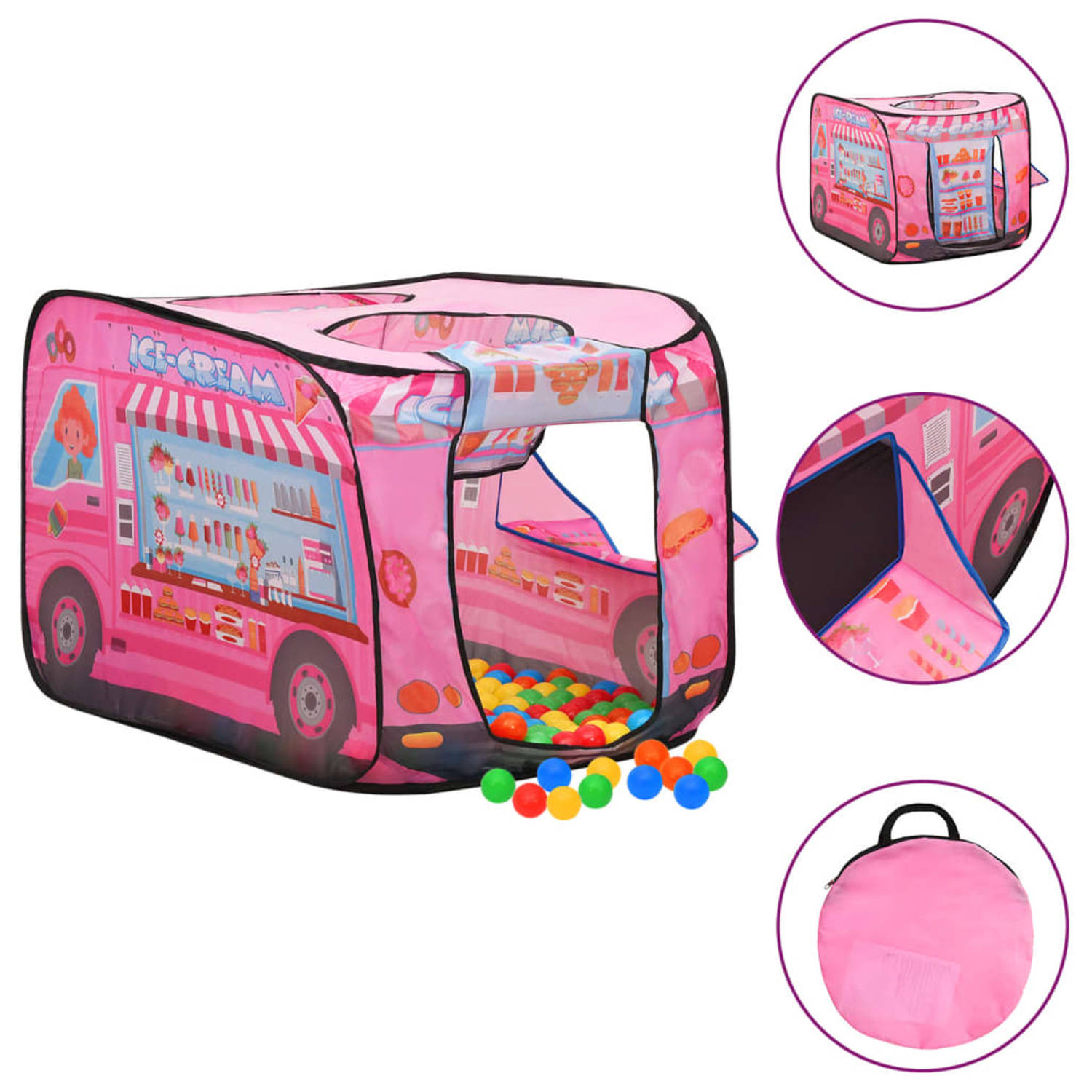 Vidaxl Kinderspeeltent Met 250 Ballen 70x112x70 Cm - Roze