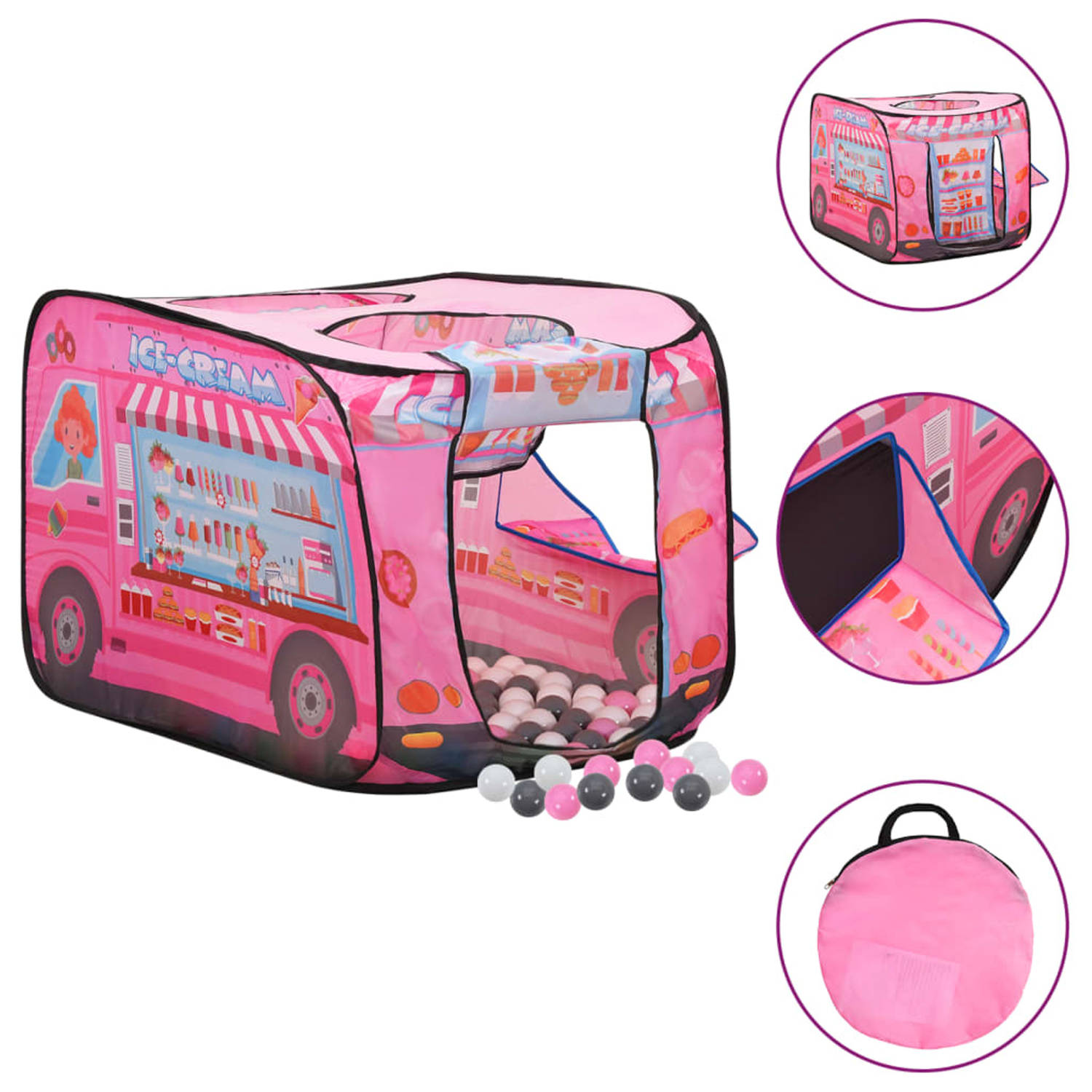 Vidaxl Kinderspeeltent Met 250 Ballen 70x112x70 Cm - Rosa